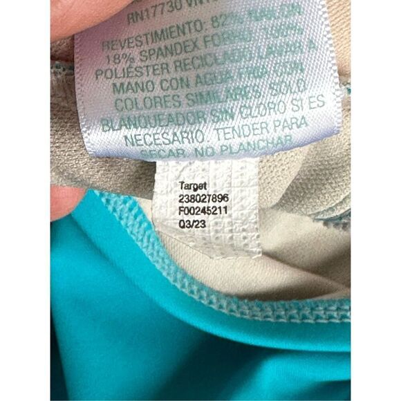 KONA SOL Blue Medium Coverage Wide Shoulder V-Neck One Piece Swimsuit Size L - Picture 6 of 7